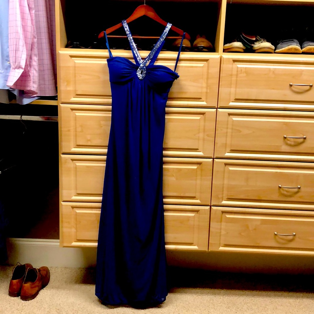 Blue long prom dress size 1/2